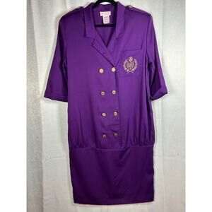 Mothercare maternity dress,  purple double breast three-quarter sleeves sz10
